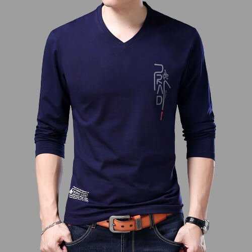V-Neck Stylist Full Sleeve T-Shirt For Men